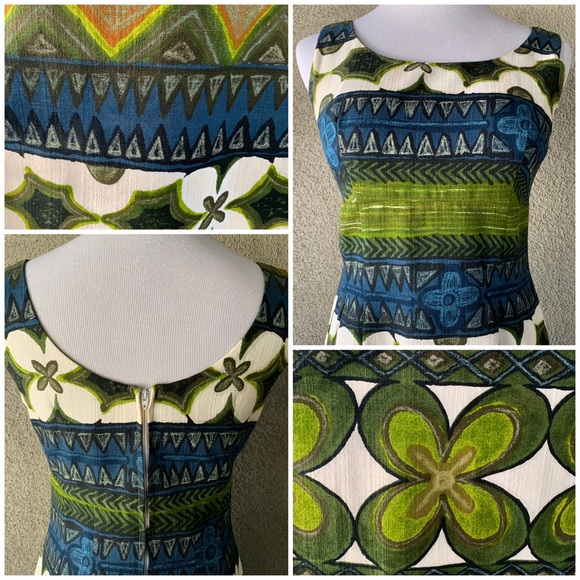 🌺 “Keone” Vintage Hawaiian Barkcloth Muumuu Maxi-Dress size XS 🌺 - Picture 4 of 12